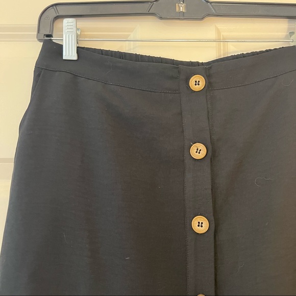 Lulu’s Malta Black Off-the-Shoulder Button-Up Two-Piece Dress - Picture 14 of 15